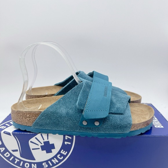 Birkenstock Kyoto Sandal Deep Turquoise Suede Leather EU 38 Womens US 7- 7.5 - Picture 6 of 13